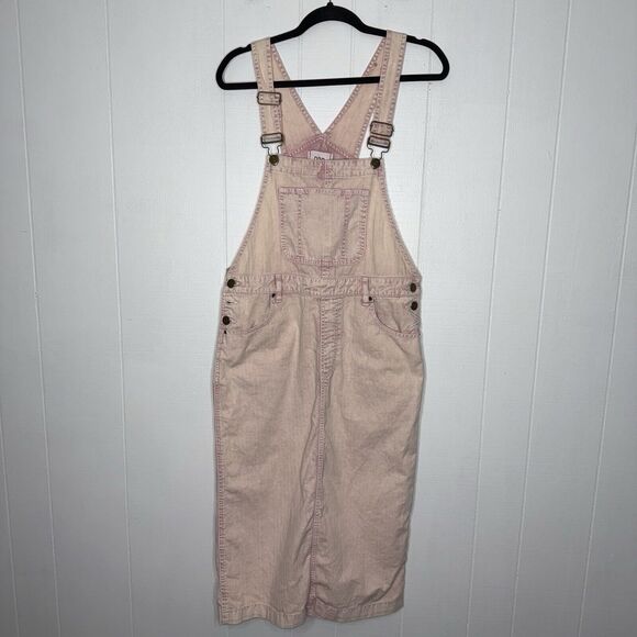 Urban Outfitters BDG Women’s Danni Skirtall Midi Overall Dress Pink Size M - Picture 1 of 5